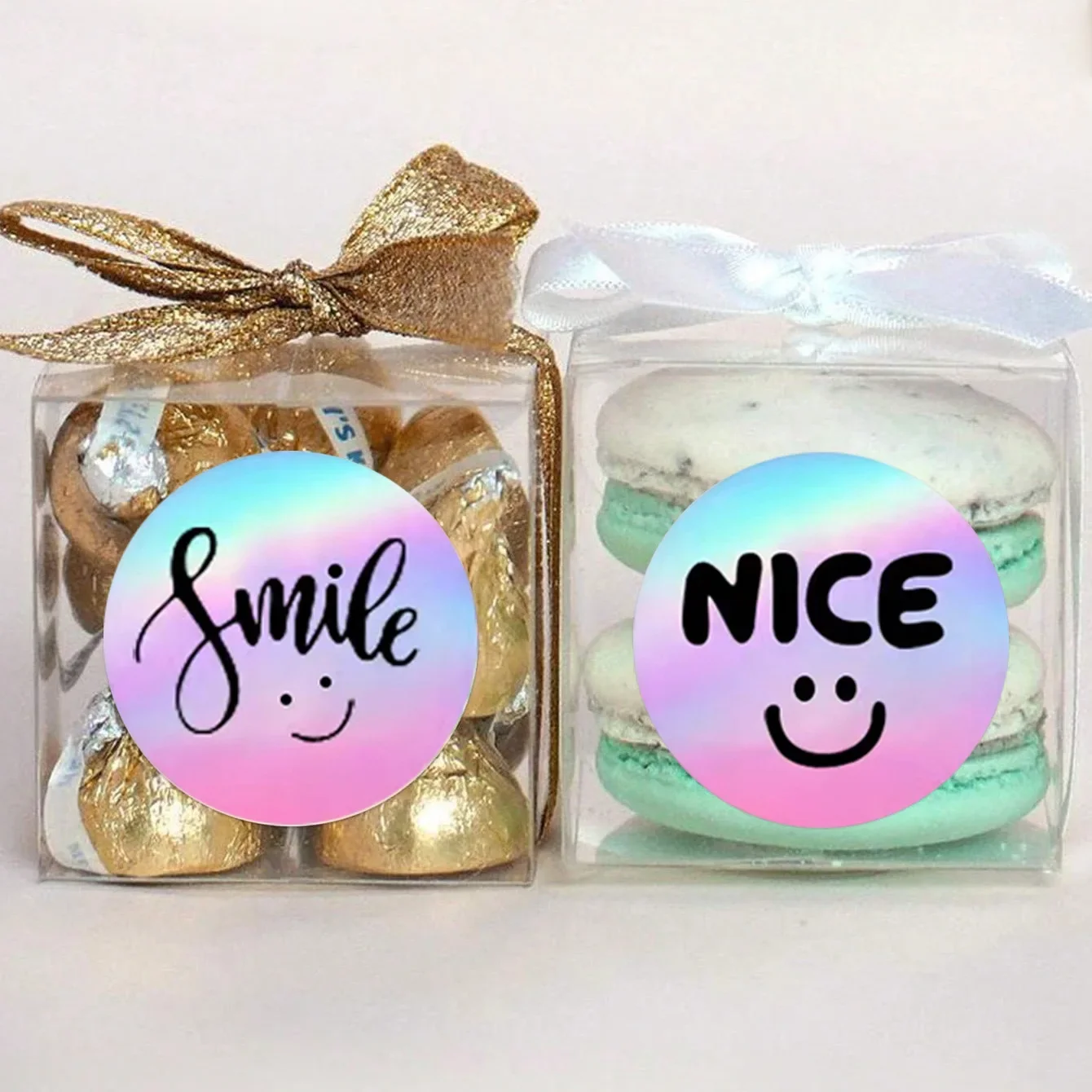 레이저 스마일 스티커, 보상 장식 선물 시리즈, 자체 접착 문구 스티커 라벨, 500 개/롤, 2.5cm
