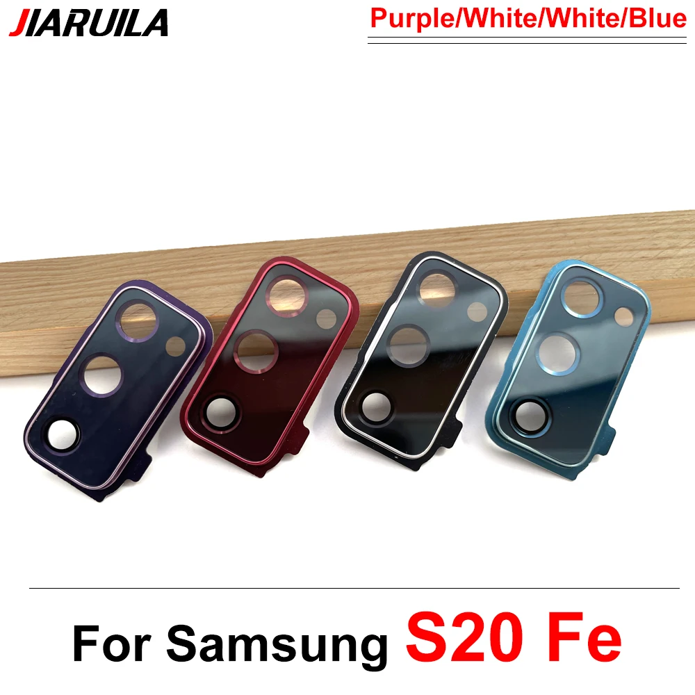 삼성 S20 Ultra S20 Fe 수리를위한 새로운 뒷 카메라 유리 렌즈 커버 교체 프레임 홀더 교체 부품