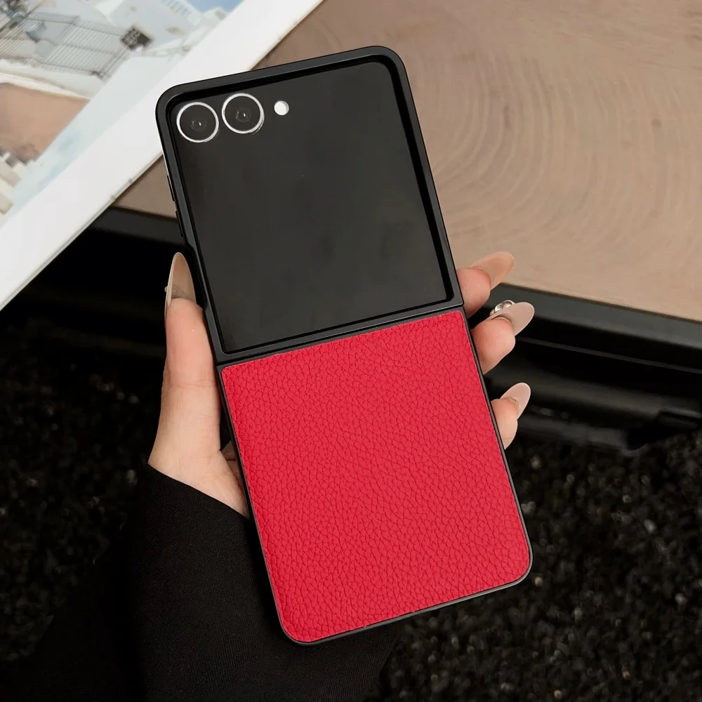 Luxurious Lychee Pattern Leather Phone Case - Shockproof Soft Cover