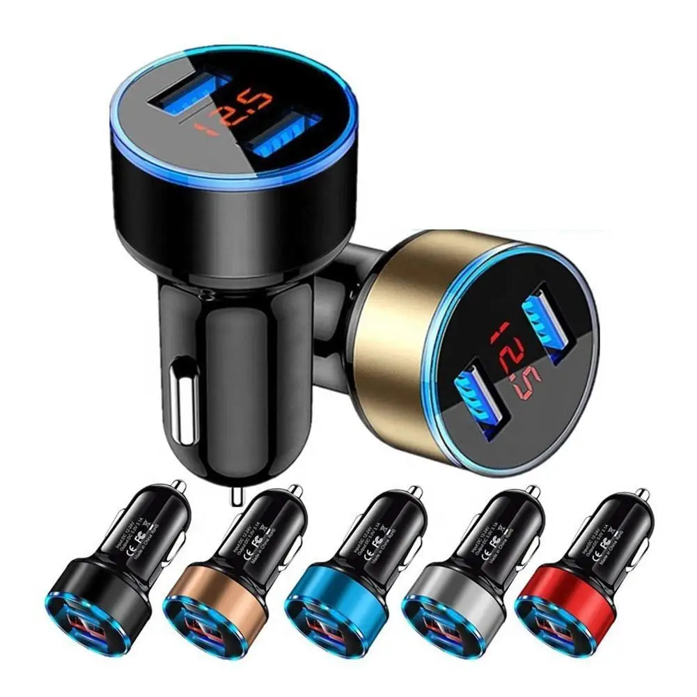 

Car Fast Dual USB Car Charger Adapter LED Display 5V 3.1A Auto USB Car Phone Charger For IPhone For Huawei Cigarette Lighte U9T8