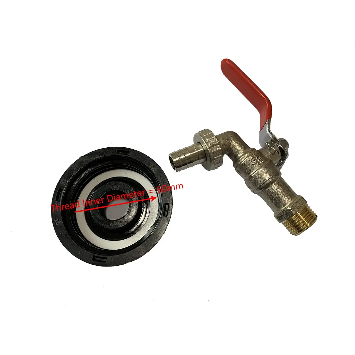 S60x6 Coarse Thread IBC Tank Tap Connecter X 1/2'' 3/4'' Water Coupling Adapter 1000L Garden Home Replacement Valve Fitting tank tap connector