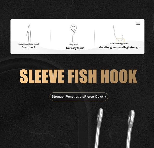 FTK High Carbon Stainless Steel Barbed Carp Fishing Hooks 1-10