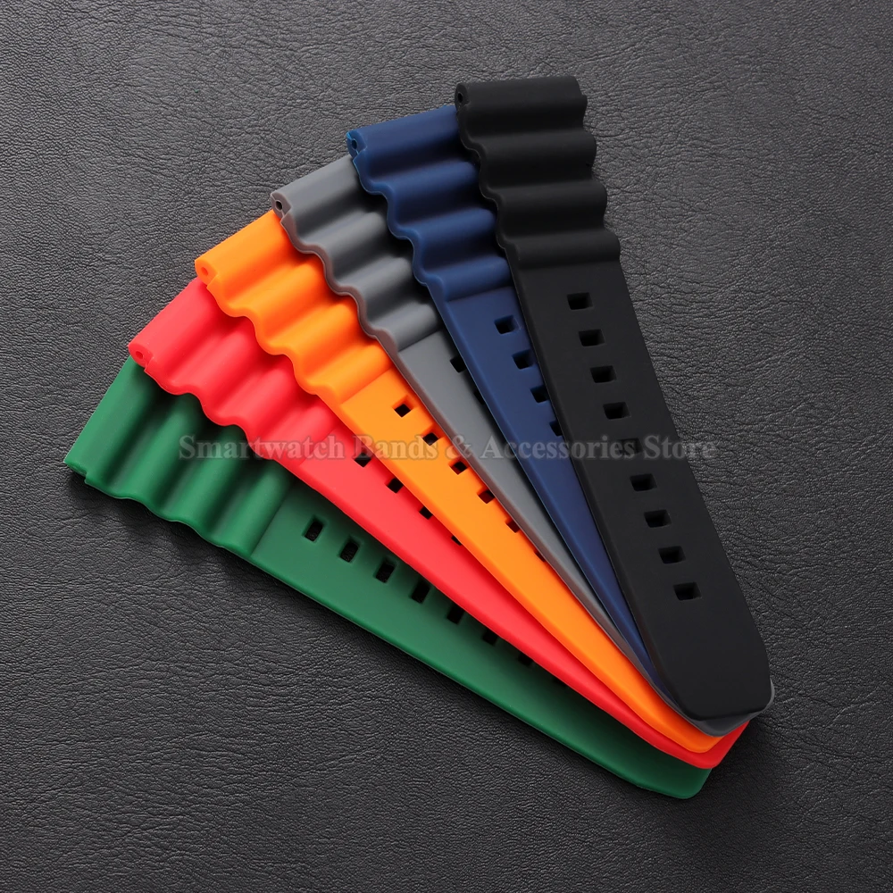 Silicone Waterproof Diving Wristband, 20mm/22mm - Premium Strap