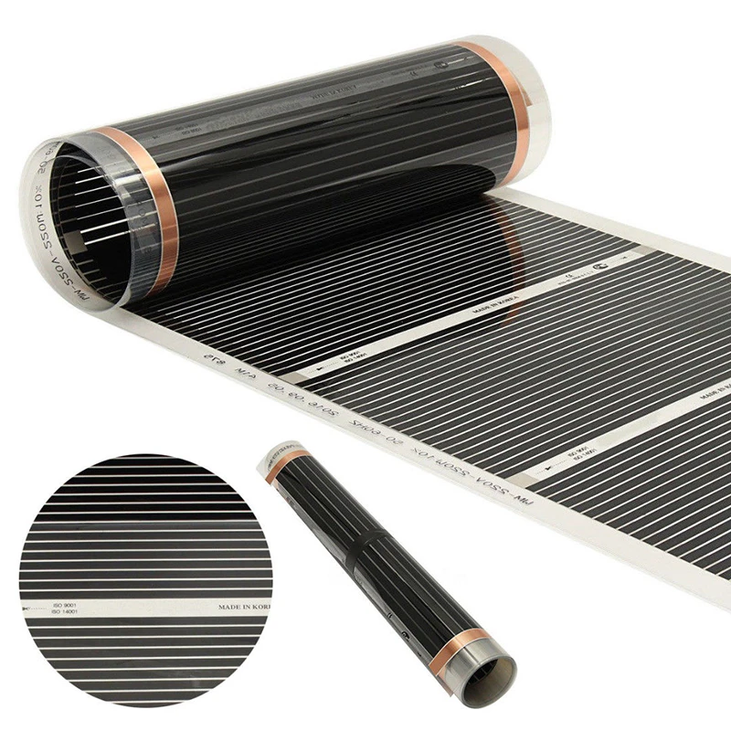 10/20/30/40cm 너비 전기 난방 필름 적외선 Underfloor 호일 온난화 매트 거실 220V 220W 바닥 난방 시스템 부품..