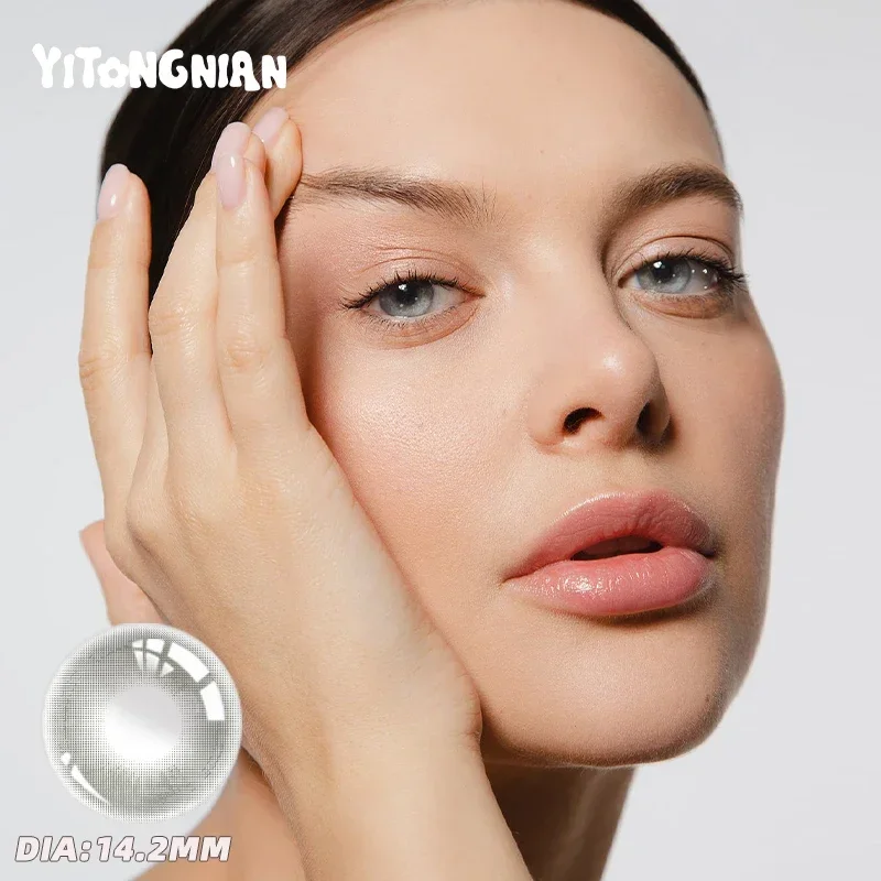 

YI TONG NIAN разноцветные контактные линзы 2 шт./1 пара больших диаметров 14,0-14,5 мм очки для близорукости для девочек набор для макияжа глаз