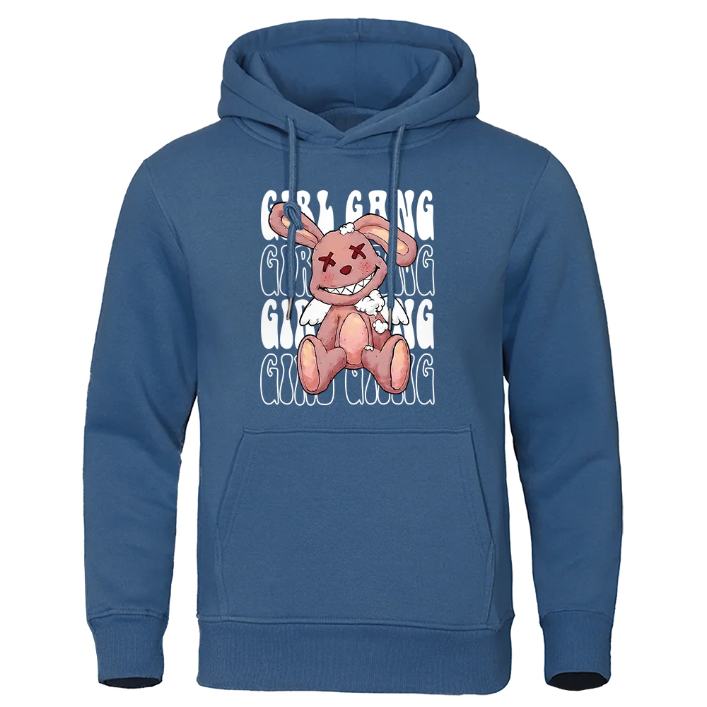 

Толстовка мужская с принтом сломанного кролика для девушек, Свободный пуловер в стиле Харадзюку, худи, флисовые худи, Повседневный пуловер, одежда для мужчин, осень