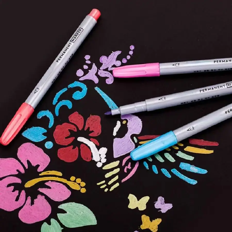 12pcs Metallic Marker Pens,Perfect For Rock Painting, Black Paper, Card Making! 4