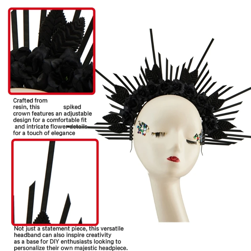 

Модная повязка на голову с серебряным цветком, головной убор, головные уборы для косплея для Хэллоуина, модные и тематические