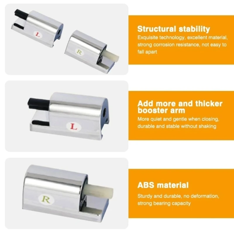 Soft Close Mechanism Toilet Seat Hinges Metal Replacement Hinges for Fixed Toilet Seat Parts to Install Part