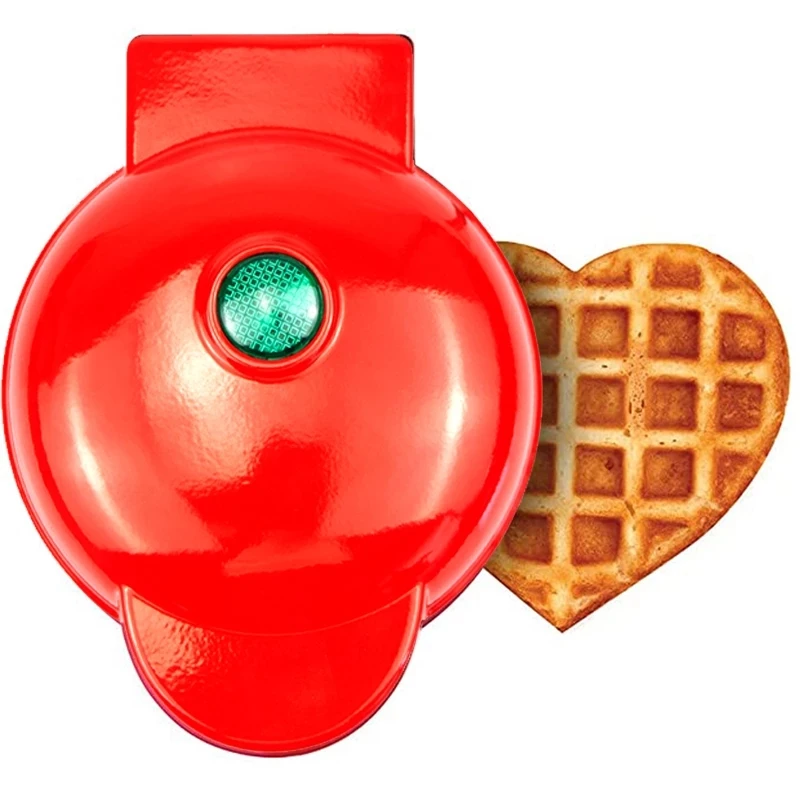 Dash Mini Heart Waffle Maker in Red