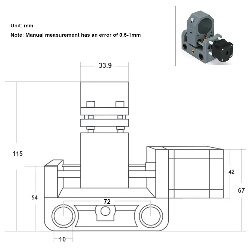CNC 1610 3018 Pro Z 축 45mm 레이저 조각 기계 브래킷 홀더 CNC 액세서리 부품 775 스핀들 모터