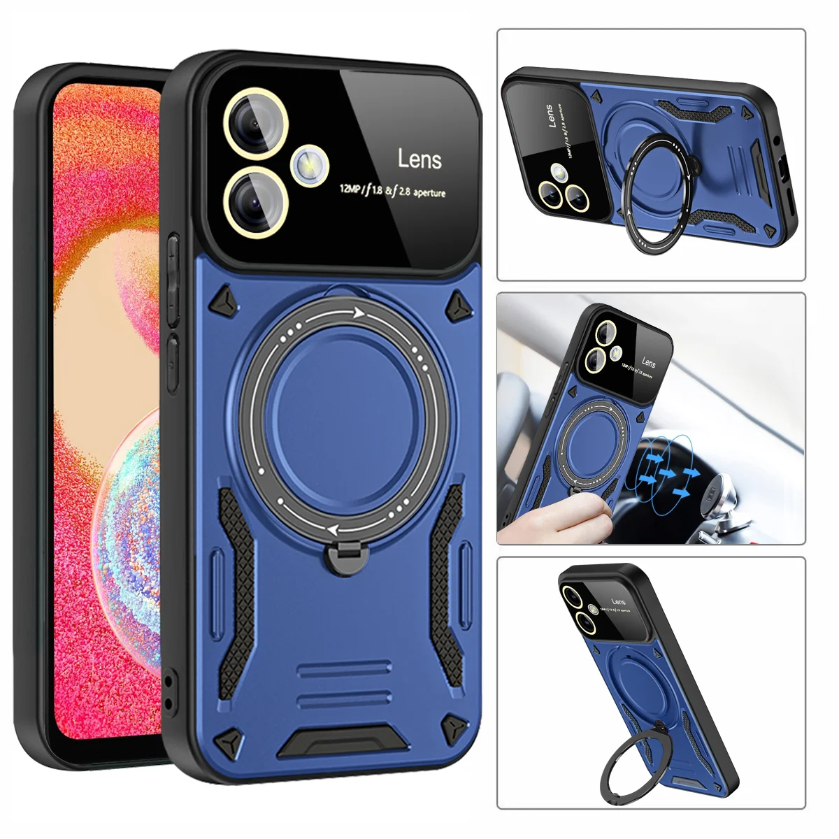 Shockproof Armor Ring Holder Phone Case For Samsung Galaxy A04 A04E ...