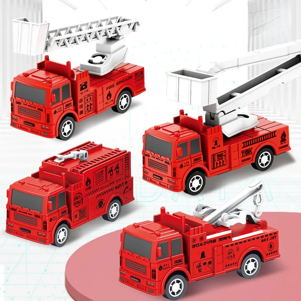 

4 шт. детский игрушечный мини-автомобиль, инерционный пожарный двигатель, инерционный грузовик, модели военных автомобилей, игрушки для мальчиков, подарки для детей