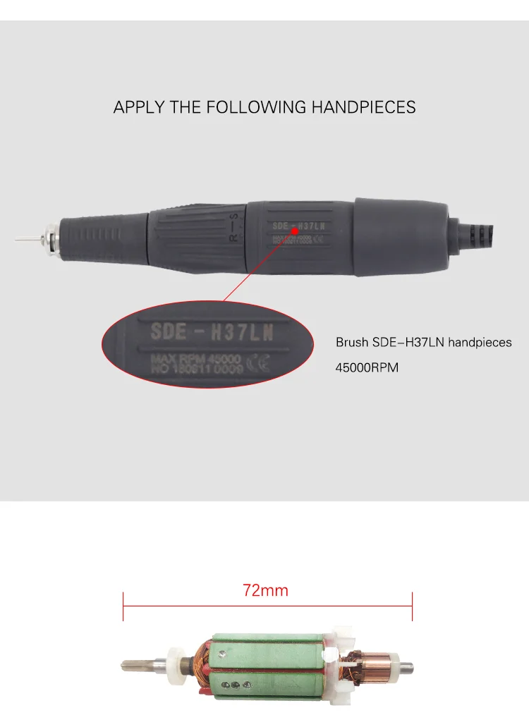45000 U/min Handstück N3 Mikromotor, Dental-Implantat-Labor Schleifwerkzeuge