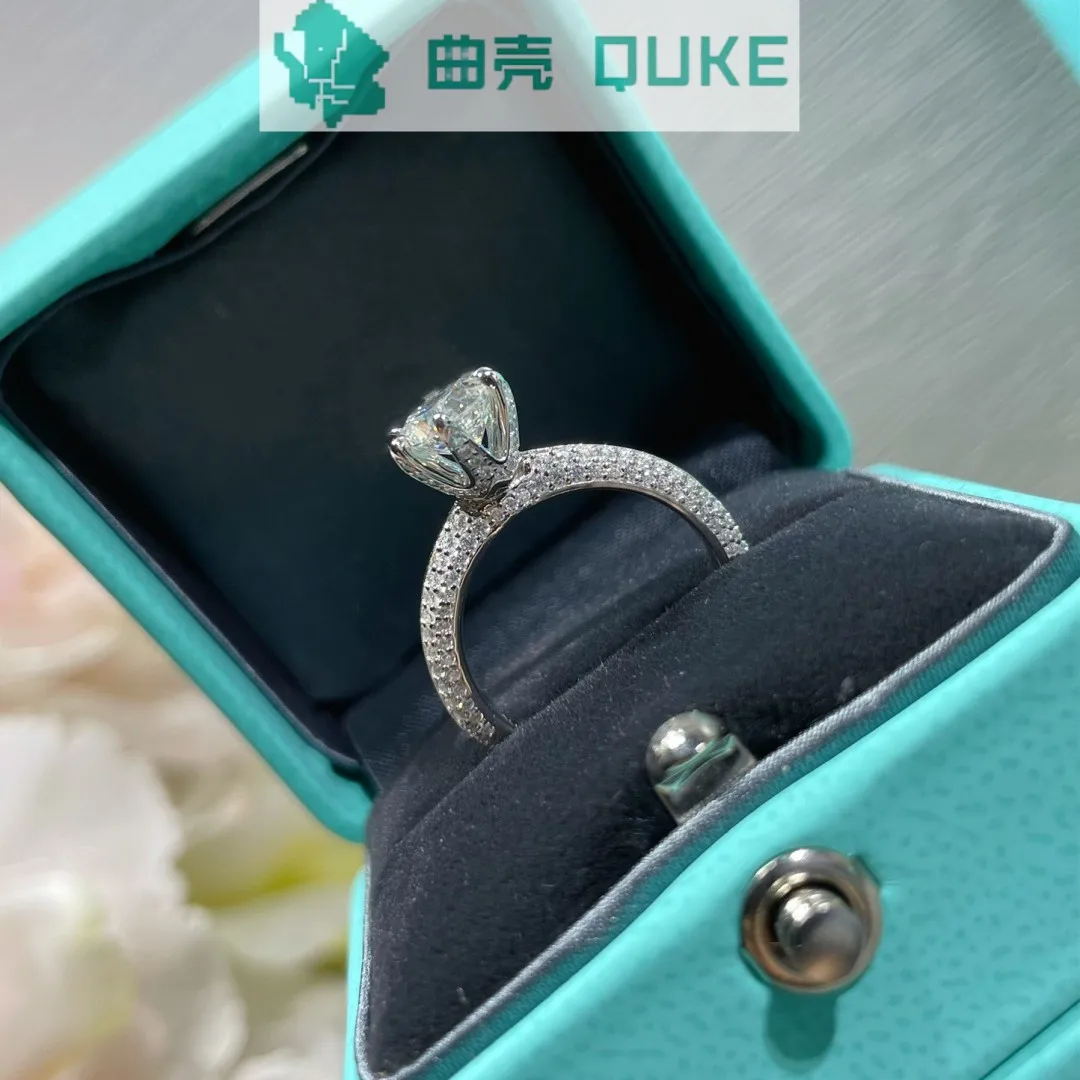 

1CT 3CT 5CT High Quality Cut D Color High Clarity Moissanite Diamond Birthday Party Ring For Women Luxury 18K Gold Jewelry Gift