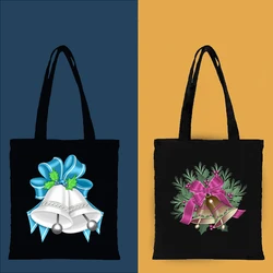 Canvas Bag Tote Bag Merry Christmas Shopping Bags Shopper Anime Woman's Large Designer Handbags Boutique Custom Shoulder Printed