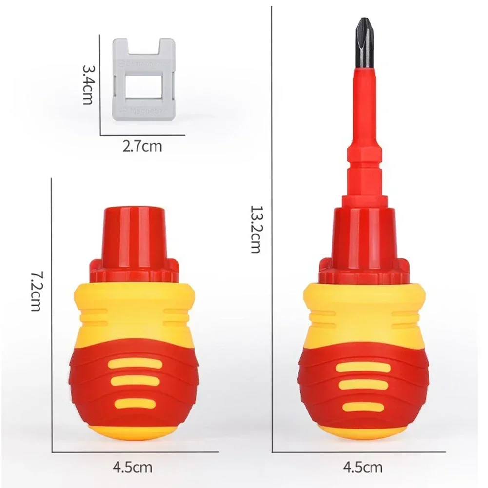 14 In 1 Magnetic Screwdrivers Set Insulated Ratchet Screwdriver Slotted Corss Screw Driver Bits For Electricians Repair Tool