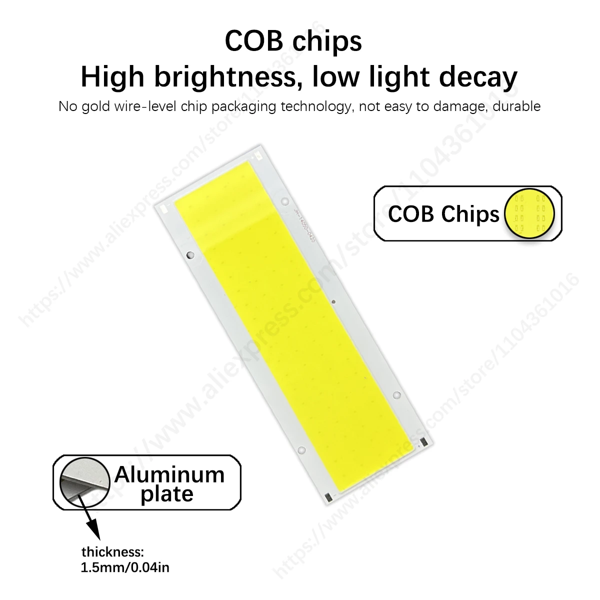 Square 30W COB LED 12V High Brightness LED Chip Matrix Module Suitable For DIY Car Work And Home COB Chips 2