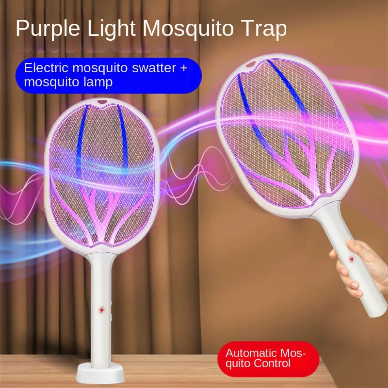 Foldable Electric Mosquito Swatter Electric Mosquito Killer Fly Swatter Trap UV Handheld Insect Bitter for Summer Bedroom