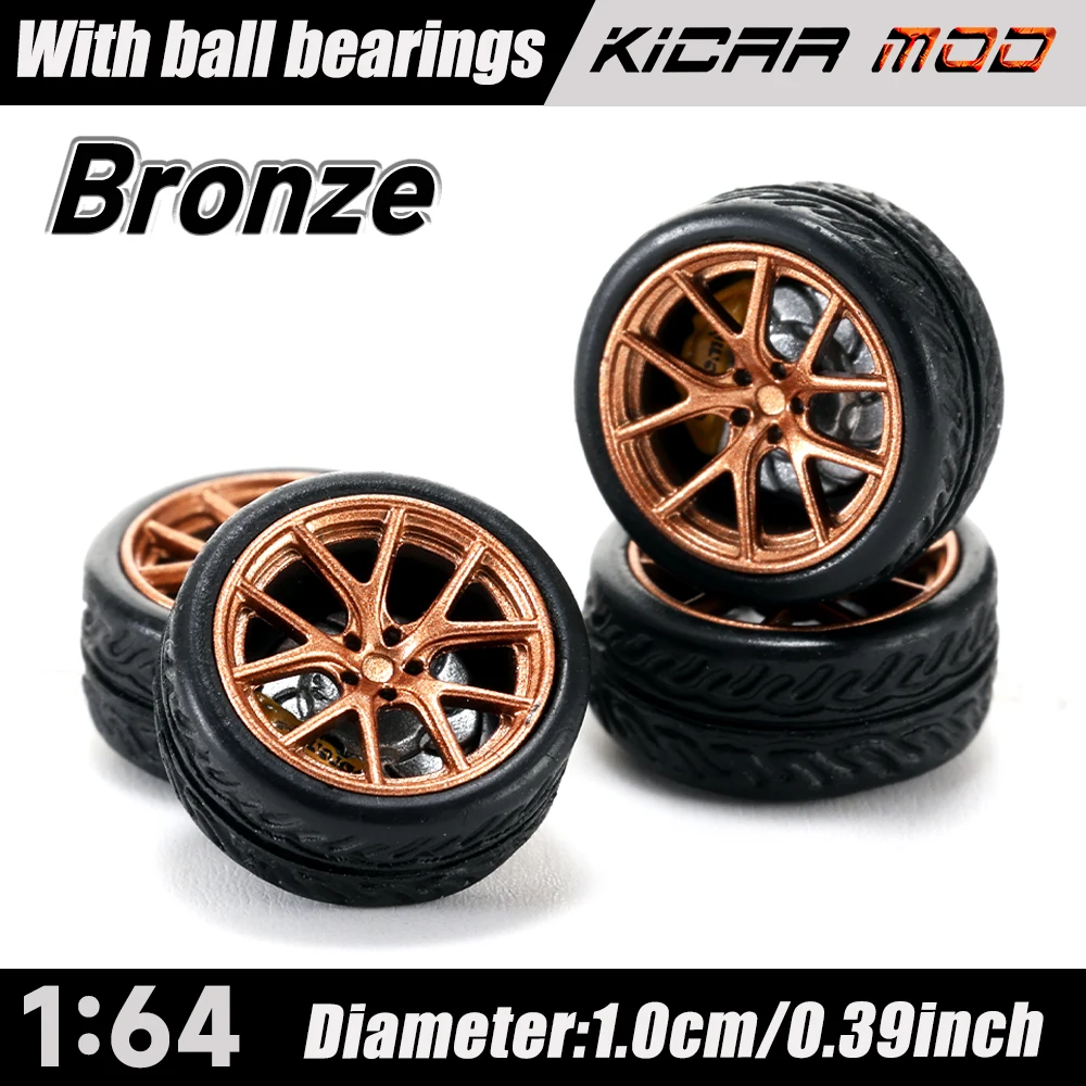 키카모드 1/64 모델카 ABS 휠 볼 베어링 브레이크 디스크 직경 10mm 개조 부품 모델카 핫휠용