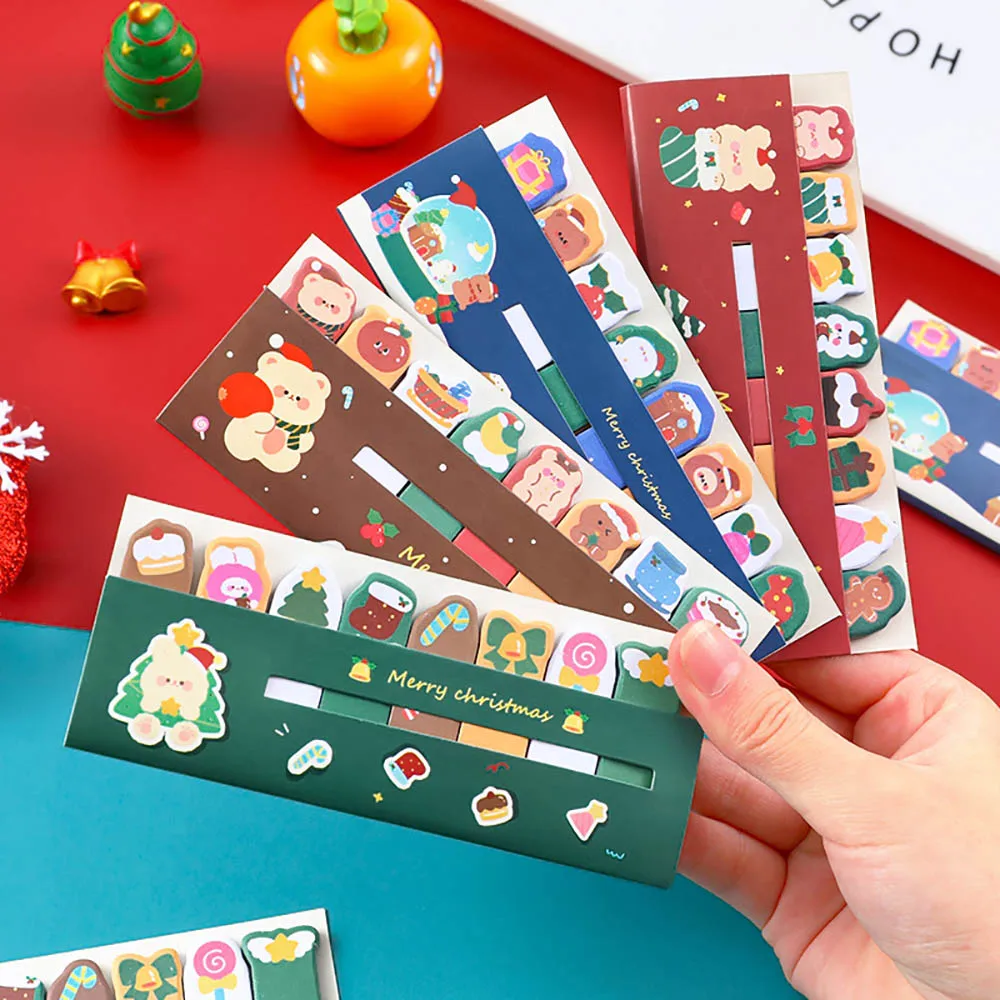 120 Sheets/pack Christmas Sticky Notes Memo Pad Label Note Bookmarks Notepad School Office Stationery Supplies