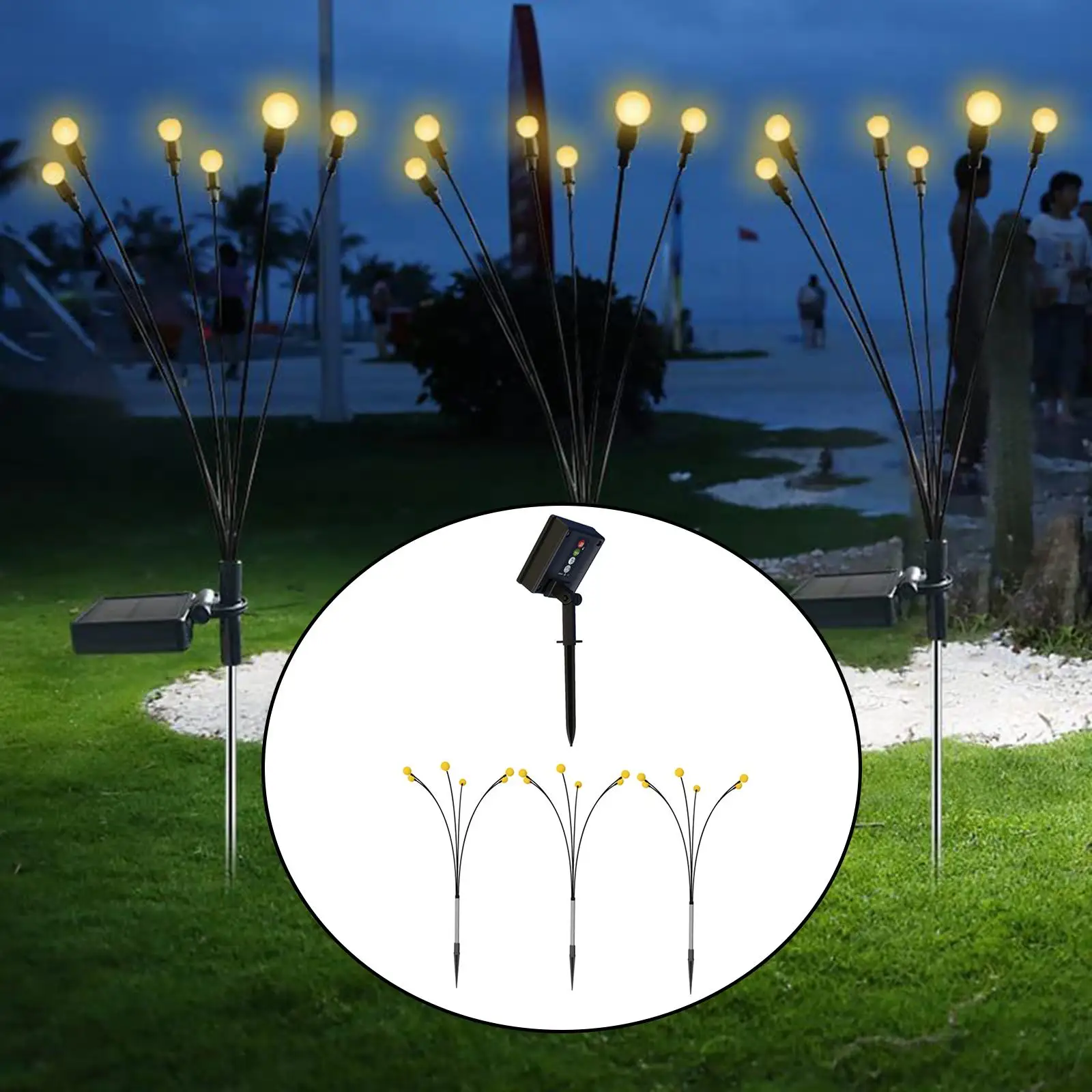 Solar Pathway Lights Lawn Garden Lighting Lamp for Backyard Yard Christmas