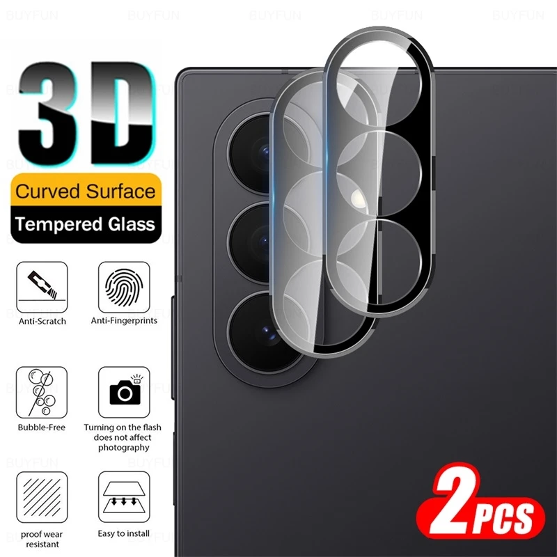 Premium Dual 9H Curved Camera Lens Protectors with 3D Arc Tempered Glass