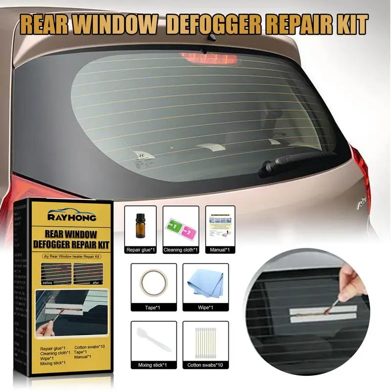 Kit de réparation de désembuage de voiture, dégivreur de fenêtre arrière,  grille, ligne de réparation, bricolage, conducteur, réparation rapide, pare- brise de fenêtre de voiture