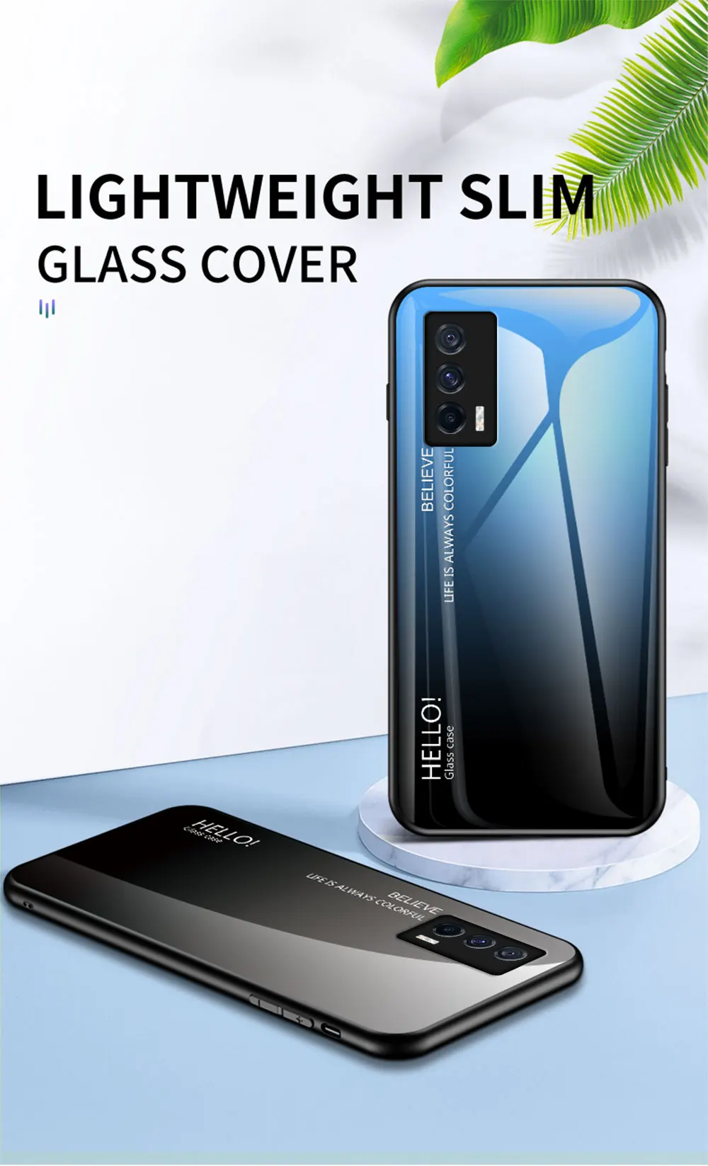IQOO 9 Pro Case DECLAREYAO Capa de vidro rígido para VIVO IQOO 8 7 5 Pro Neo 6 3 Capa Moldura de silicone Ultra Slim Vidro temperado_voghion.com