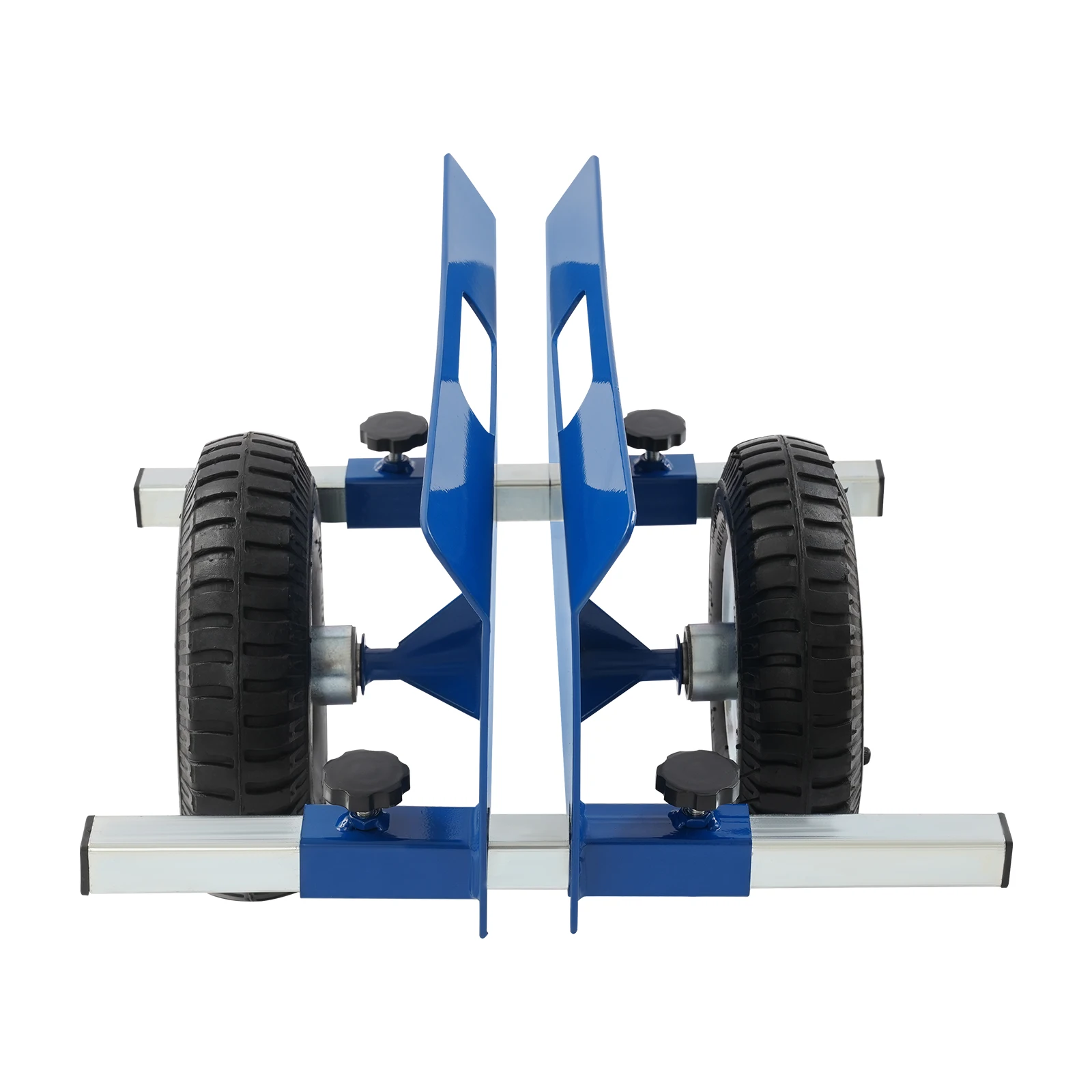 8 Zoll Blauer Schwerlast-Plattenwagen für Trockenbau und Holztüren 1100 LBS Tragfähigkeit Verstellbare Breite mit Vollgummirädern – Detail 11