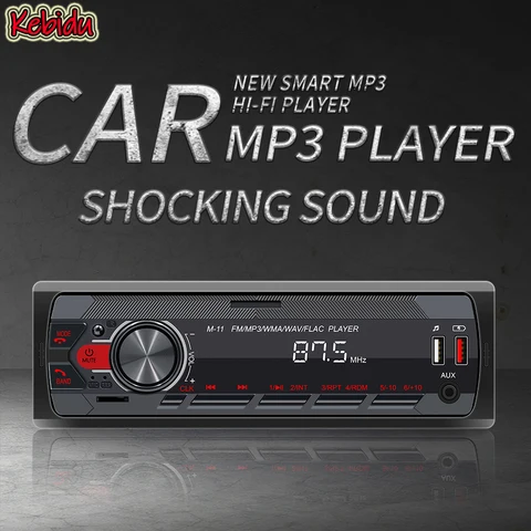 Car MP3 Dashboard Dual Channel Bluetooth MP3 Player 45wx4 Stereo Car FM Radio with USB Charging Port Support USB/AUX/TF
