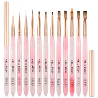 Green Nail Brush Gel Brush For Manicure Acrylic UV Gel Extension Pen Nail Polish Painting Drawing Brush 1
