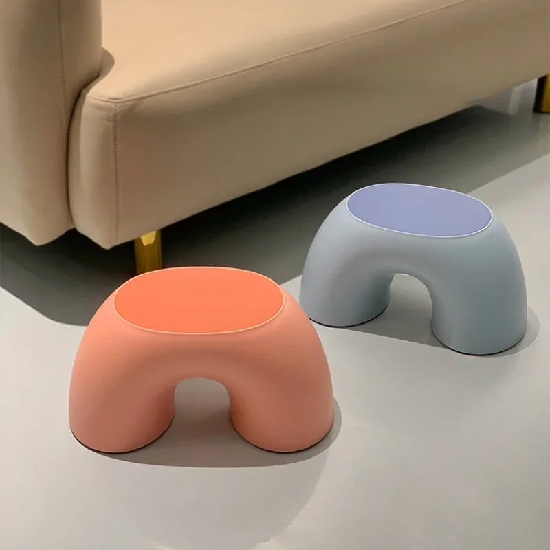 Cute Small Step Stool Household Low Stools Dormitories Plastic Thickened and Sturdy Children's Footstool Living Room Bench