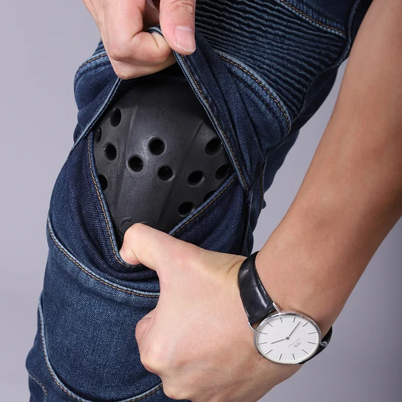 겨울 가을 오토바이 청바지, 야외 라이딩, 따뜻한 플러시, 방풍, 낙하 방지, 오토바이 바지, 보호 기어