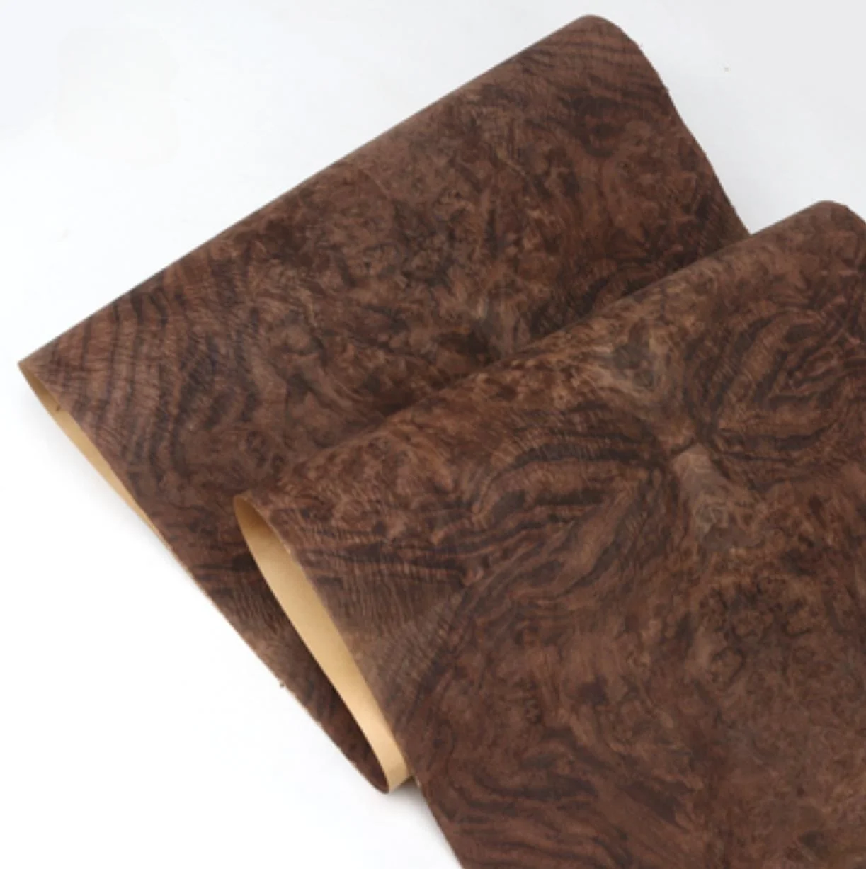 Length:2.5meters Width:580mm T:0.3mm Natural walnut splicing with burr surface wood veneer Speaker furniture decoration