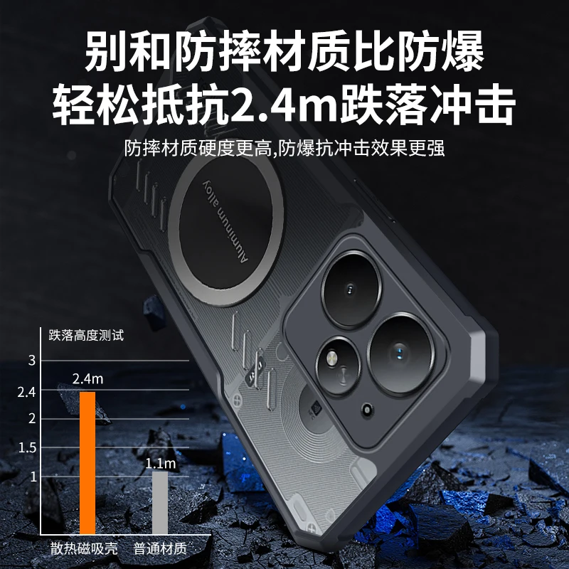 Magnetic Cooling Dragon Totem Shockproof Transparent Case