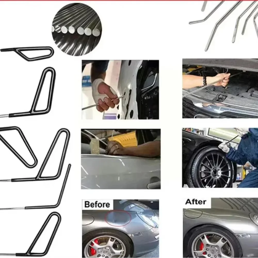 Automotive Paintless Dent Removal Tools Car Dent Puller Rod Hook Hammer