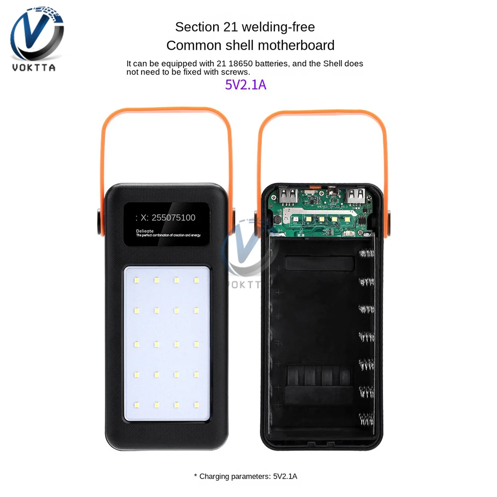 18650 DIY Battery Storage Box Camping Light with Micro Type-c Charging Cable Mobile Power Bank Case 18650 Battery Holder 4