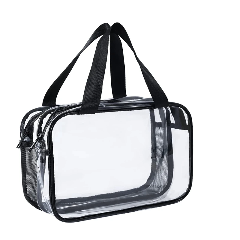 

Double-Layer Cosmetic Bag With Dry And Wet Separation Capacity Portable Travel Transparent Bag