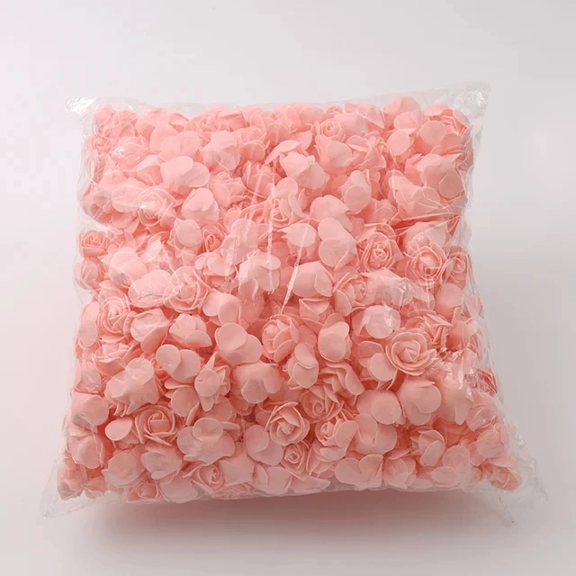 thumbnail image 1 of Aproximadamente 480-500 piezas/3 cm, minicabezas de rosas artificiales de espuma de PE, flores hechas a mano para bricolaje, decoración para fiestas, bodas y el hogar, 1 of 5