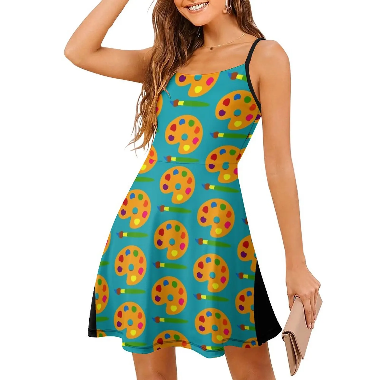 

Colorful Paint Palette Sling Dress sexy dress women formal occasion dresses womans clothing womens dress