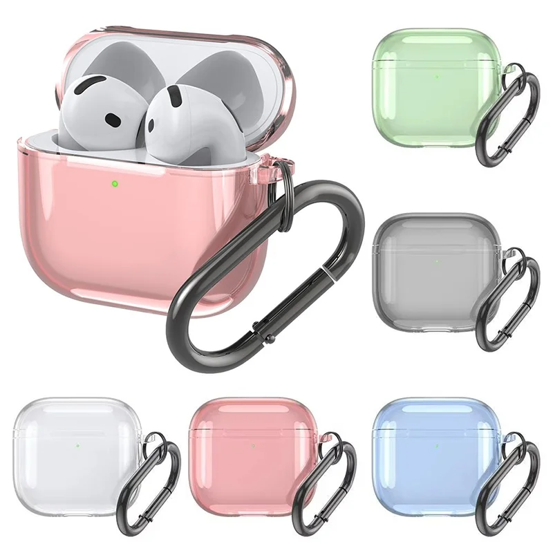 Clear Soft TPU Protective Case with Keychain for AirPods 4th Generation