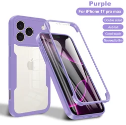 360 Full Body Shockproof Luxury Silicone Phone Case - iPhone 14 Pro Max (Purple)