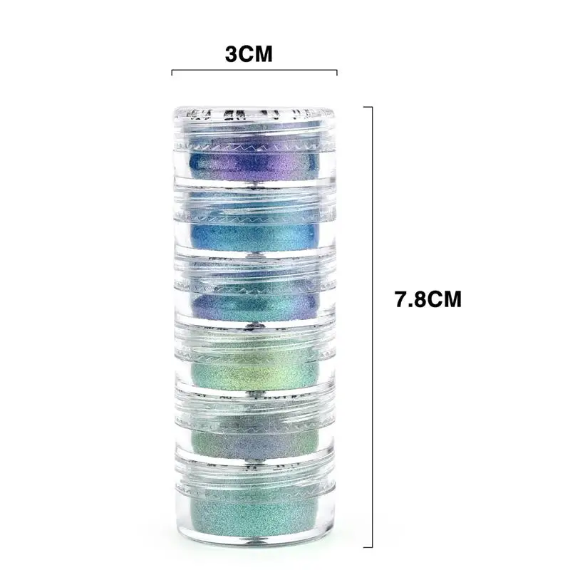 Resin Pigment Mirror Chameleons 6Colors/Set Pearlescent Epoxy Resin Glitter Magic Discolored Powder DIY Crystal Making Tools