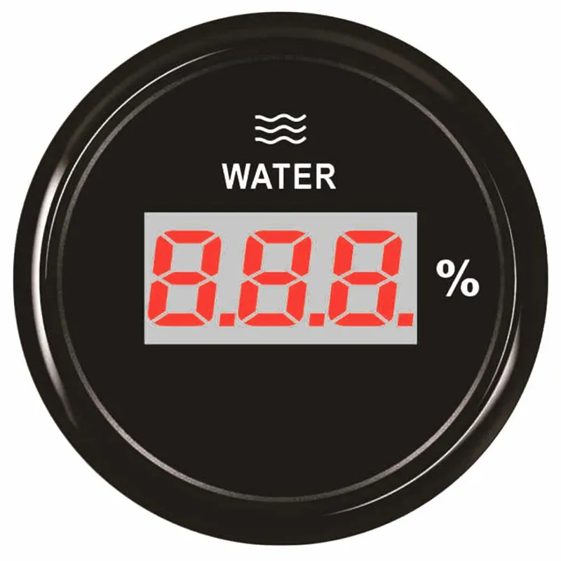 

52mm 240-33ohm Digital Water Level Gauges 0-100% Water Level Meters 0-190ohm Waterproof with Red Backlight for Car Truck Boat