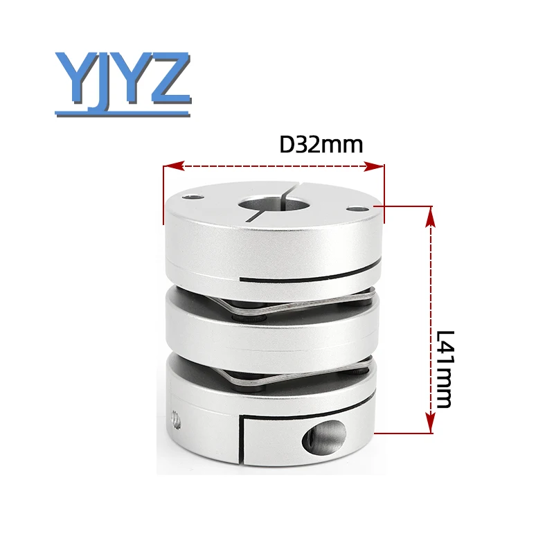 Aluminum Alloy D32L41 Double Diaphragm Coupling Elastic Connector D32mm L41mm Ball Screw Step Servo Motor Encoder Computer