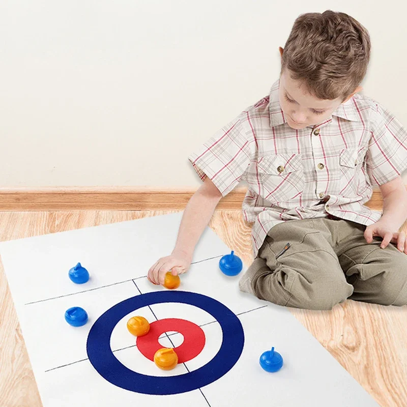 Giochi da tavolo divertenti per la famiglia per bambini e adulti: gioco di curling da tavolo con 8 rulli e dischi per mescolare! - immagine 3