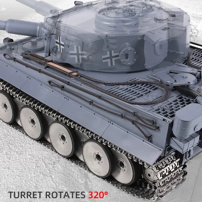 New Upgrade Alloy Metal RC Tank With Smoke Heavy-Duty Remote Control Tanks 2.4G Radio Controlled Sound Effects Simulator 4