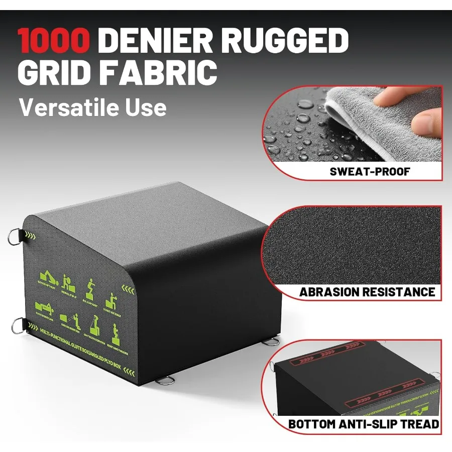 Hip Thrust Bench, Glute Box for Hip Strength, Multi-Functional Angled Glute Box with Anti-Slip Tread, Hip Thrust Machine at Home