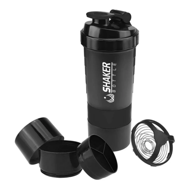 Protein Shaker Bottle Leak Proof Bottle for Protein Mixes 3 Layer Twist Off Shaker Cup Sports Shaker Bottle for Protein Powder 2